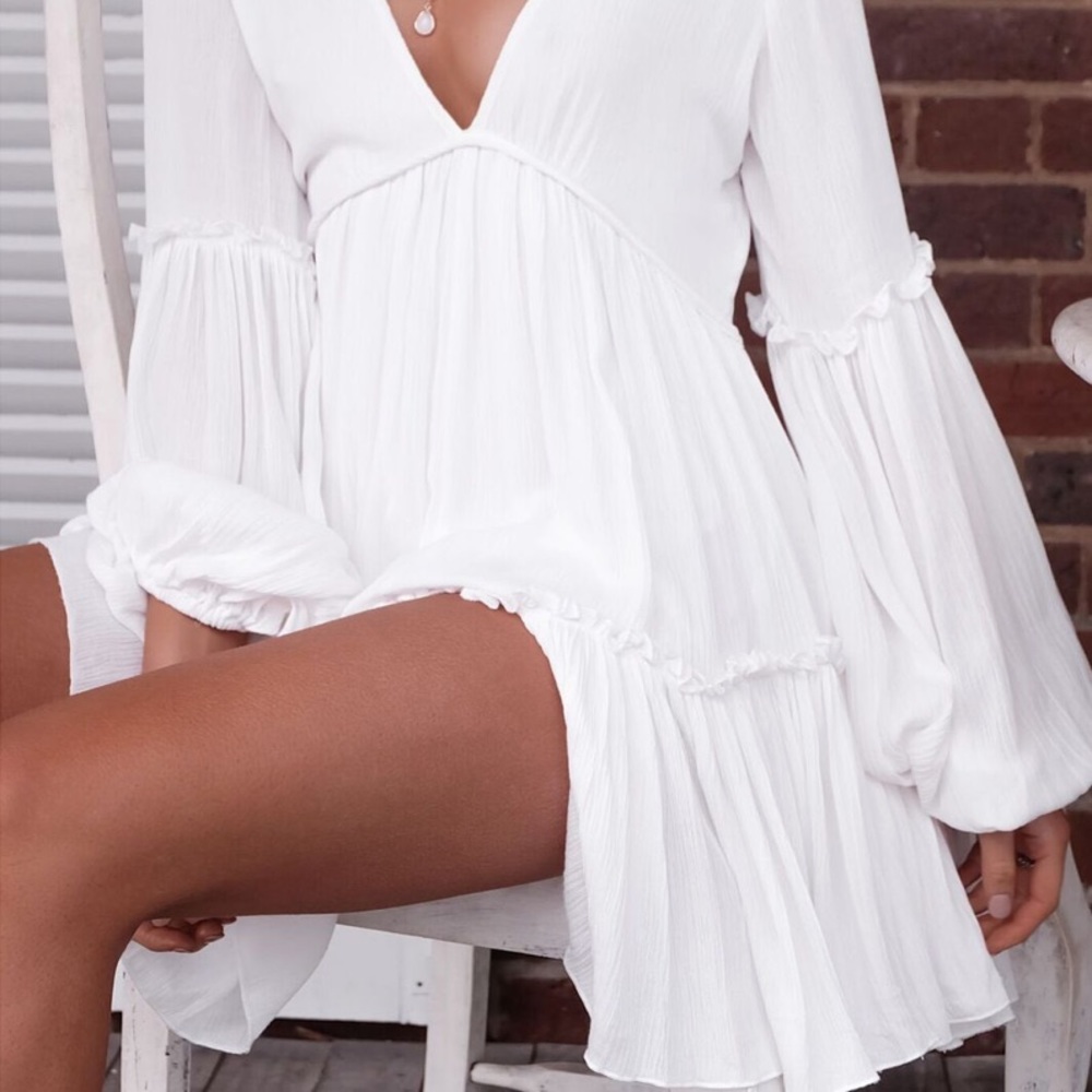 LAST‼️😍STUNNING IVORY WHITE SUMMER- Dress - Picture 3 of 7